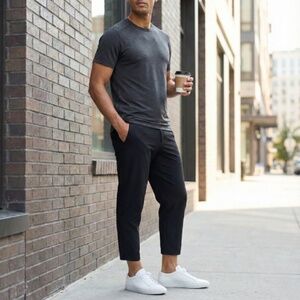 Lululemon Men's Pants Size 36 Commuter Cycling Snap Button Ventilation Eyelets